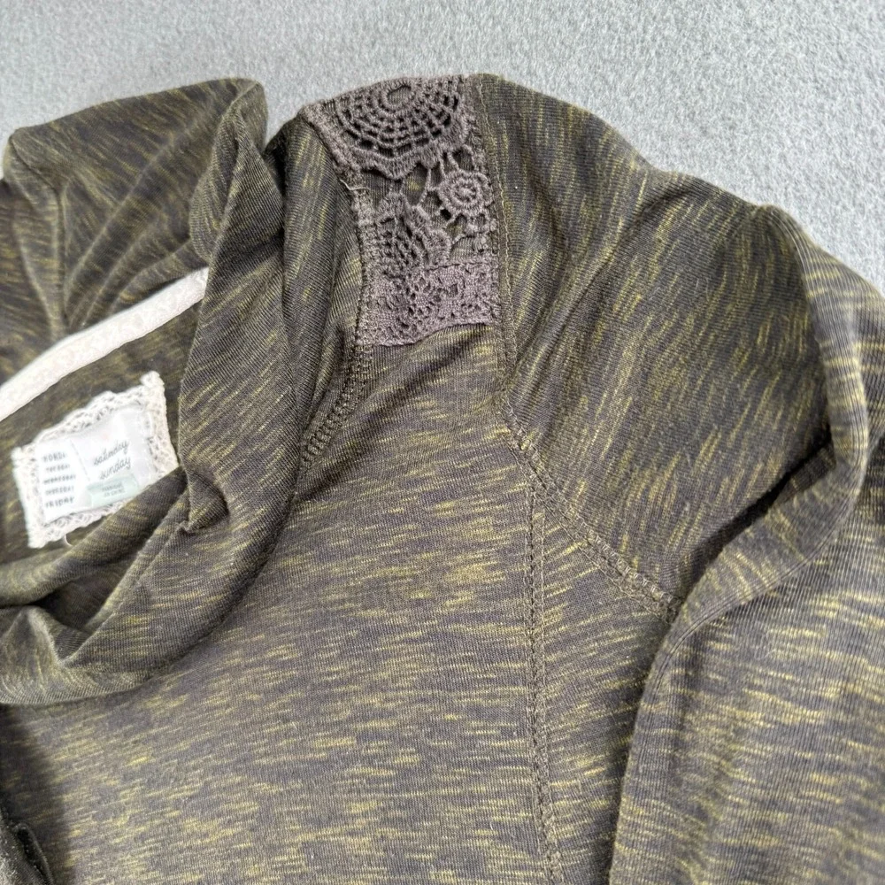 Anthropologie Saturday Sunday Dress Women XS Green Cowl Boho Cottage Midi Shift‎ - Picture 13 of 13